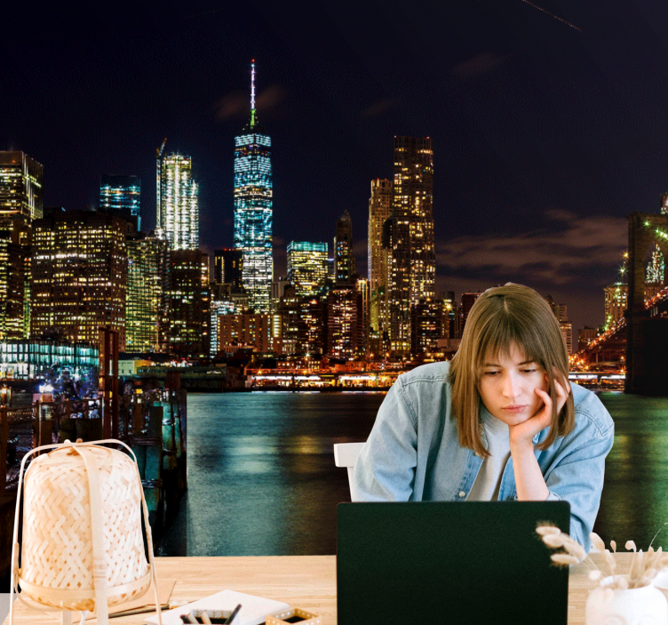 Fototapete new york manhattan nachtszene - TenStickers