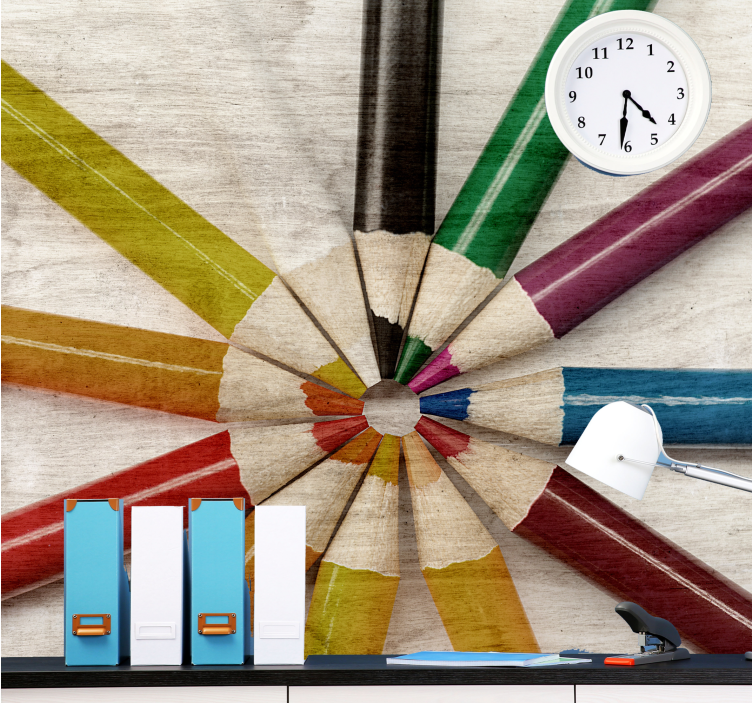 Fototapete spruch buntes bleistiftarrangement - TenStickers