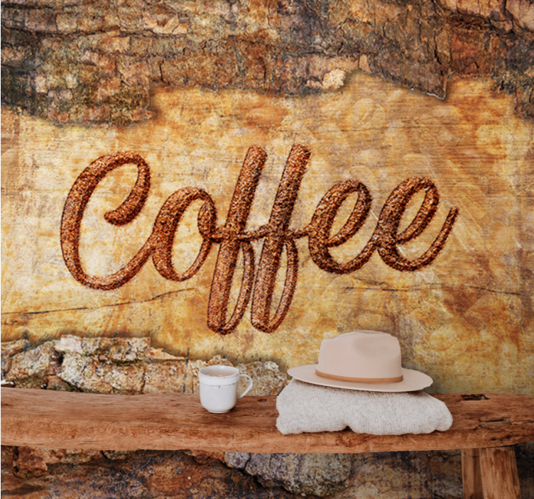 Fototapete spruch im kaffeetextur-design - TenStickers