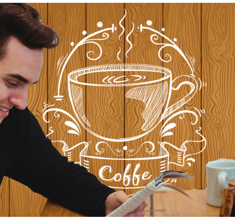Fototapete spruch kaffeetassen design - TenStickers