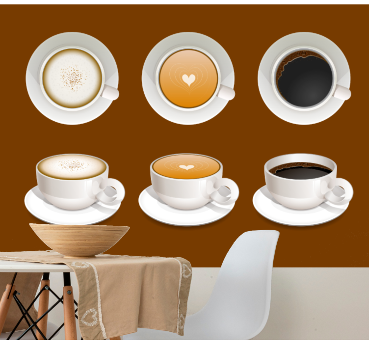 Fototapete Spruch kaffeetassen-designs - TenStickers