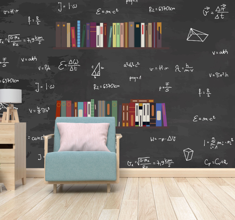 Fototapete Spruch mathematische buchsammlung - TenStickers