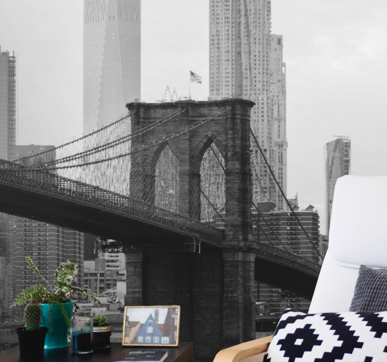 Fototapete städte brooklyn bridge silhouette - TenStickers