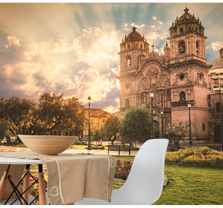 Fototapete städte cusco kathedrale bei sonnenuntergang - TenStickers