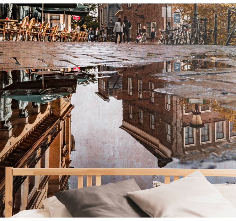 Fototapete städte spiegelungen in der stadt - TenStickers