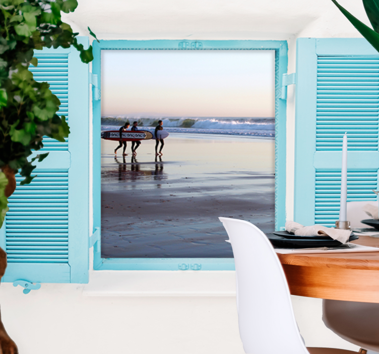 Fototapete städte surf-szene am strand - TenStickers