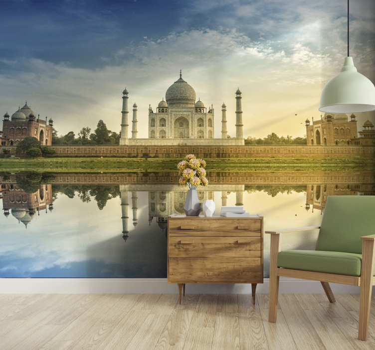 Fototapete städte taj mahal spiegelbild - TenStickers