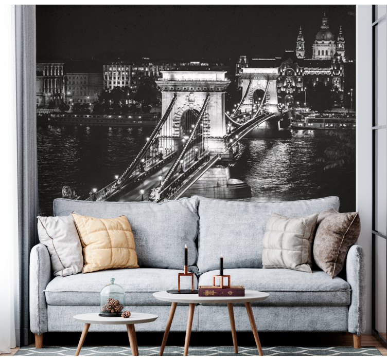 Fototapete Kettenbrücke budapest bei nacht - TenStickers