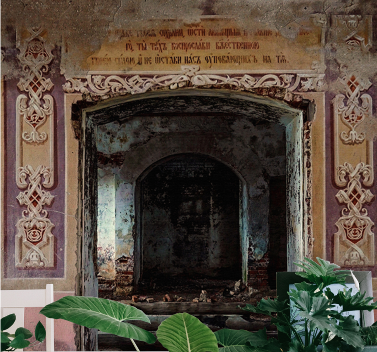 Fototapete städte verlassene retro-architektur - TenStickers