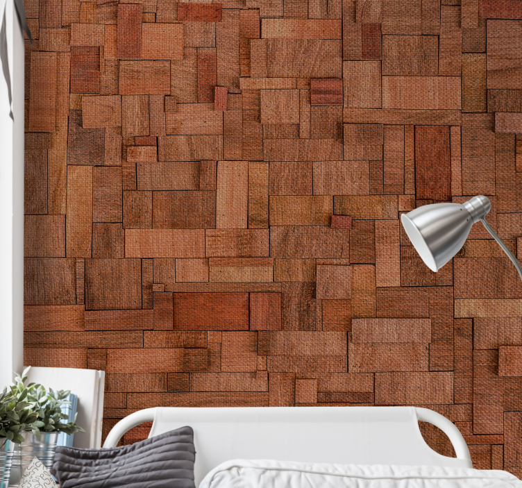 Fototapete stein mit strukturierten holzplanken - TenStickers