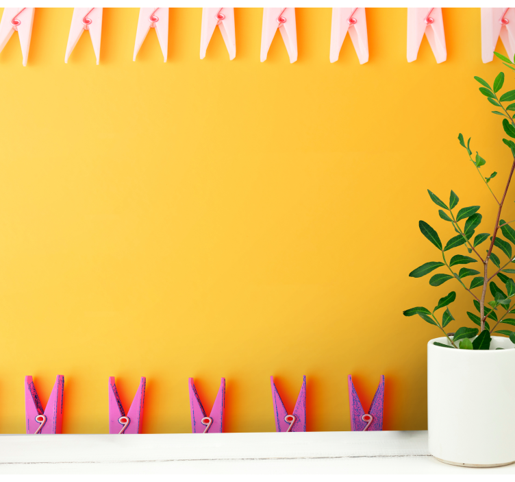 Fototapete tiere bunte wäscheklammern anzeige - TenStickers