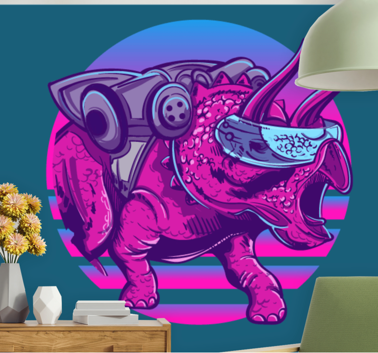 Fototapete tiere futuristischer triceratops - TenStickers