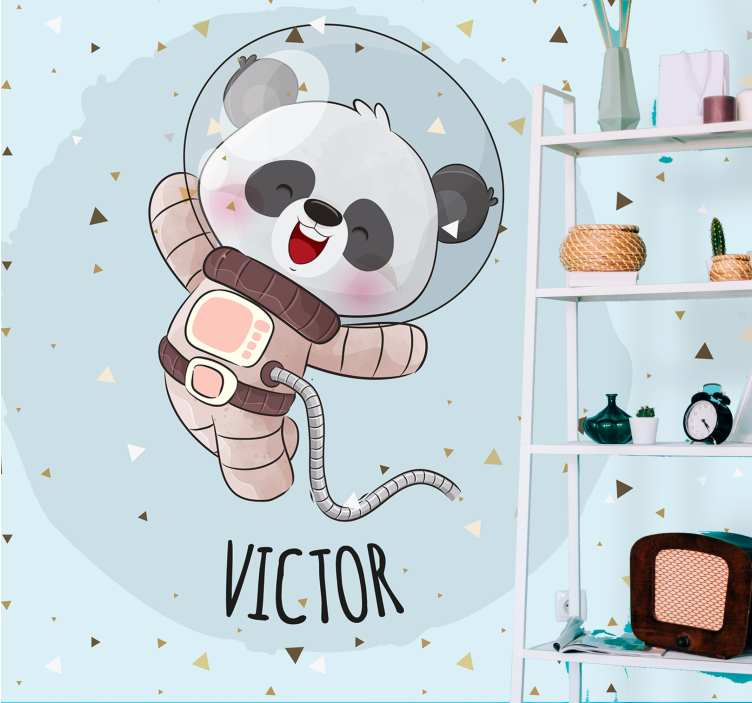 Fototapete tiere glücklicher astronauten-panda - TenStickers