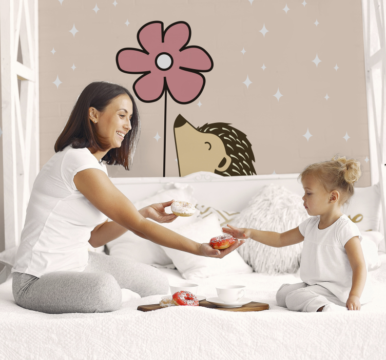 Fototapete Tiere igel und blume - TenStickers