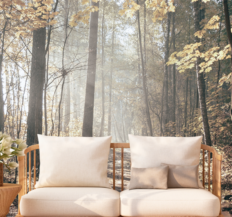 Fototapete wald ruhiger herbstweg - TenStickers