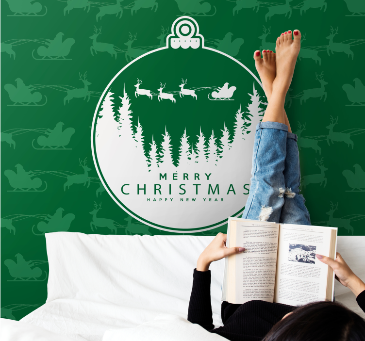 Fototapete weihnachten fröhliche winterlandschaft - TenStickers