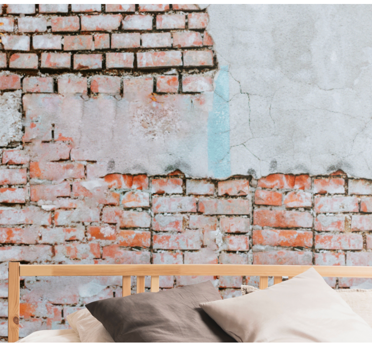 Fototapete ziegel mit sichtbarer ziegelstruktur - TenStickers