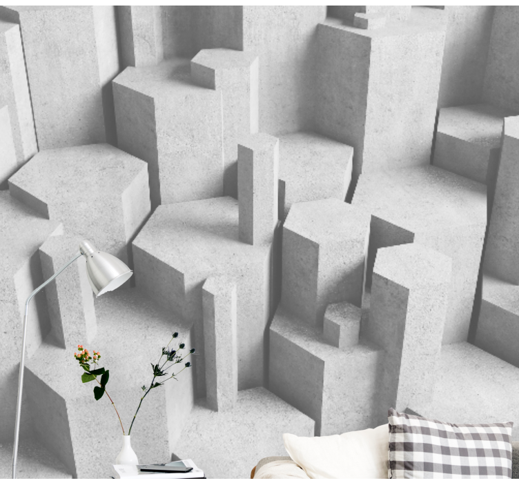 Fototapeten muster beton geometrische formen - TenStickers