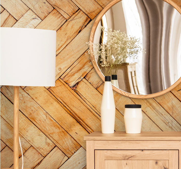 Fototapeten muster in natürlichem holzdesign - TenStickers