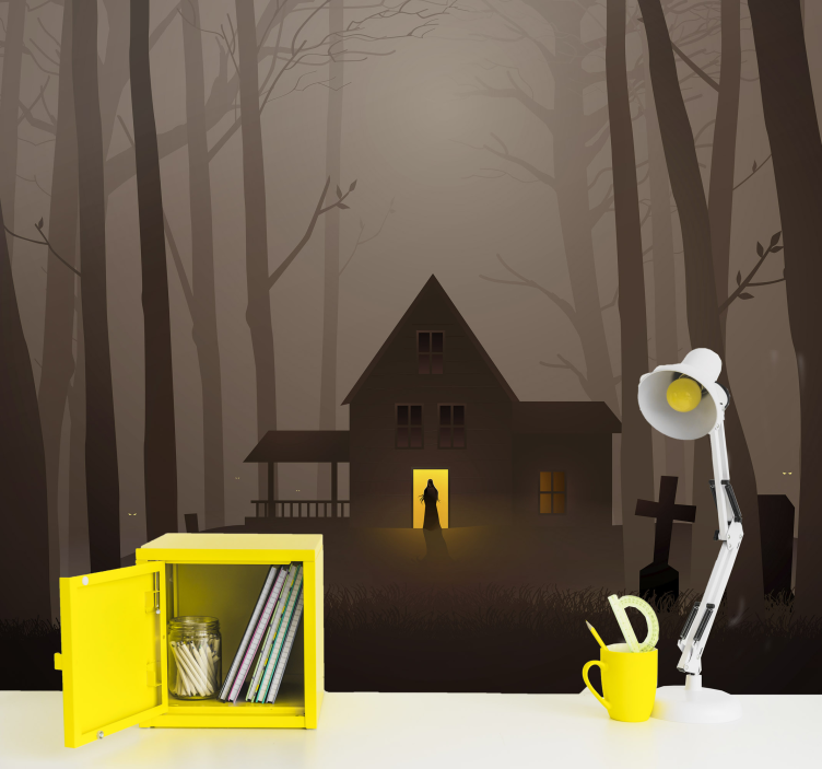Halloween fototapete gruseliges spukhaus - TenStickers