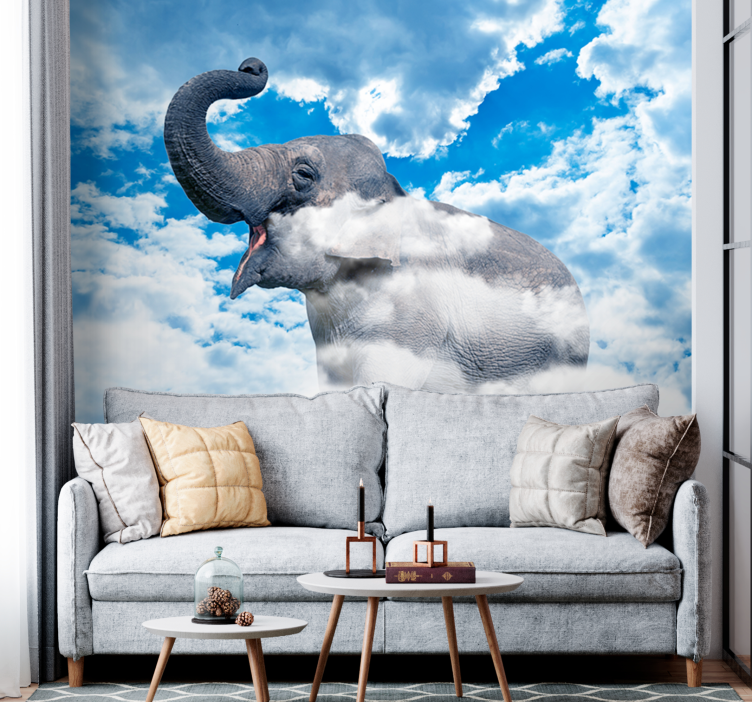 Fototapete Tiere Elefant in den wolken - TenStickers