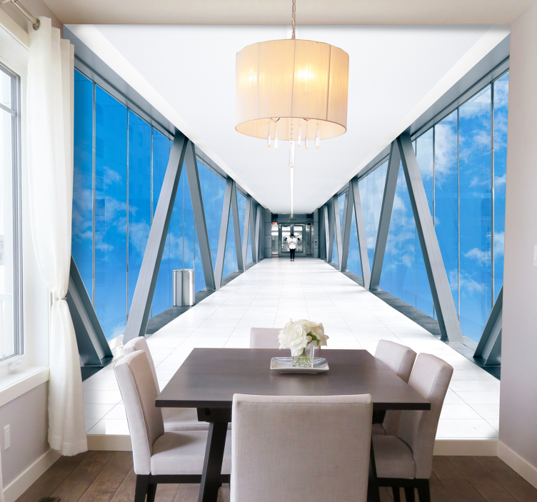 Korridor im Himmel 3D Fototapete - TenStickers