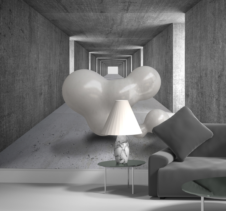 Luftballons schweben durch Tunnel 3D Fototapete - TenStickers