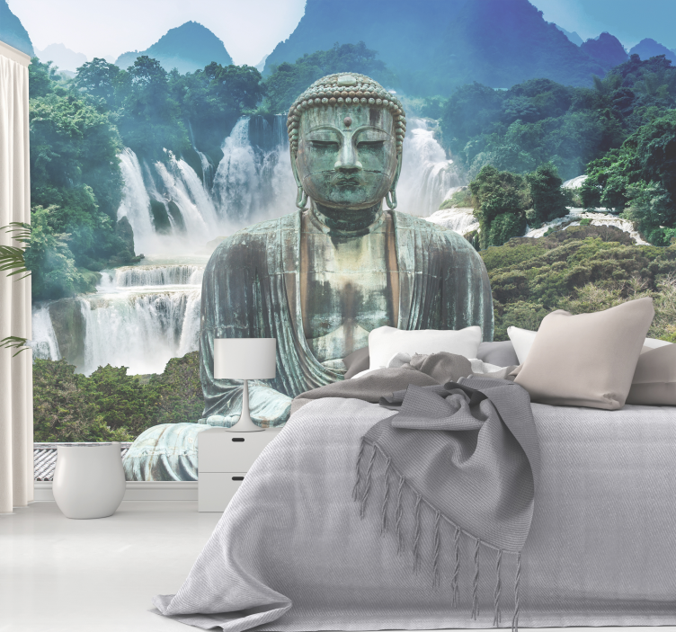 Fototapete Natur ruhiger buddha-wasserfall - TenStickers