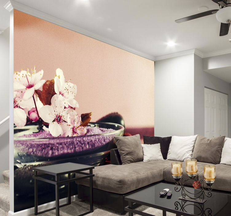 Orchideen in Schale Blumen Fototapete - TenStickers