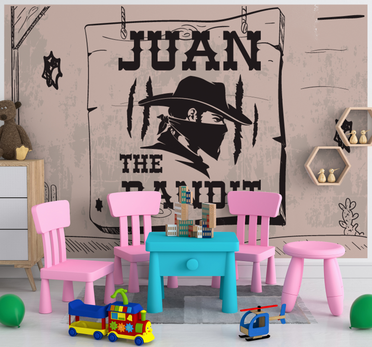 Fototapete personalisiert Bandit mit Namen - TenStickers