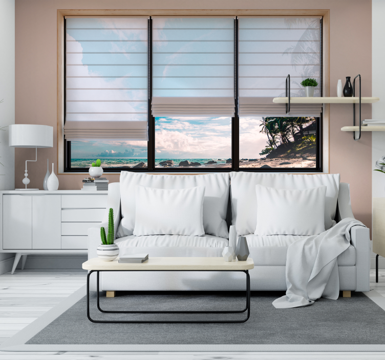 3D Effekt Strand Wandtapete - TenStickers