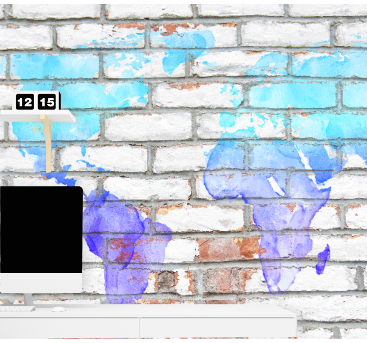 Fototapete Weltkarte Blaue aquarell-weltkarte - TenStickers