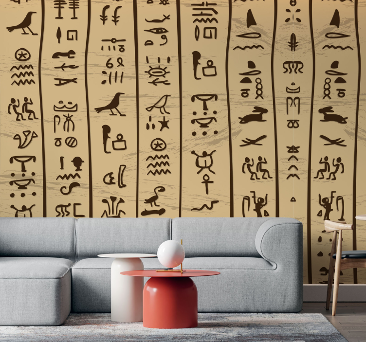 Fototapete Wohnzimmer ägyptische hieroglyphen - TenStickers