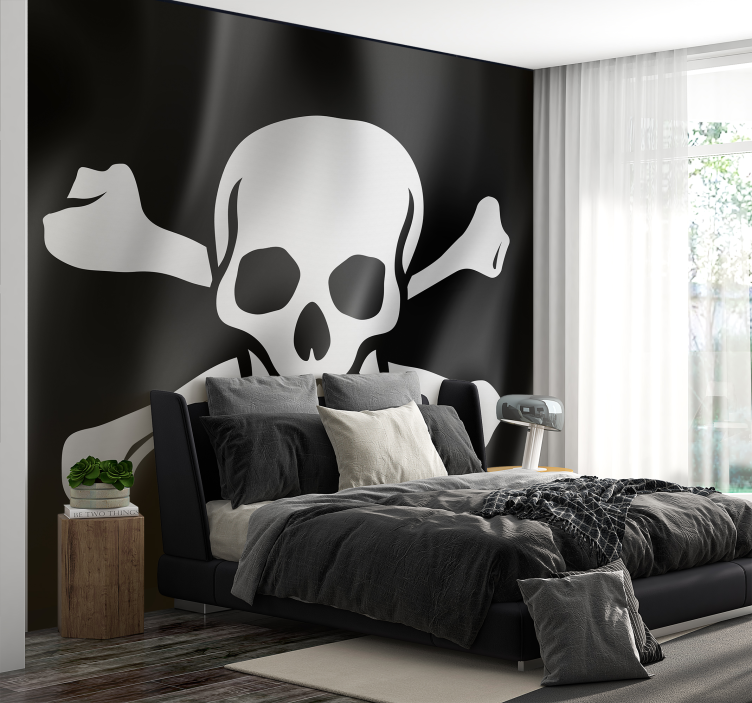Fototapete Wohnzimmer piratenflagge - TenStickers