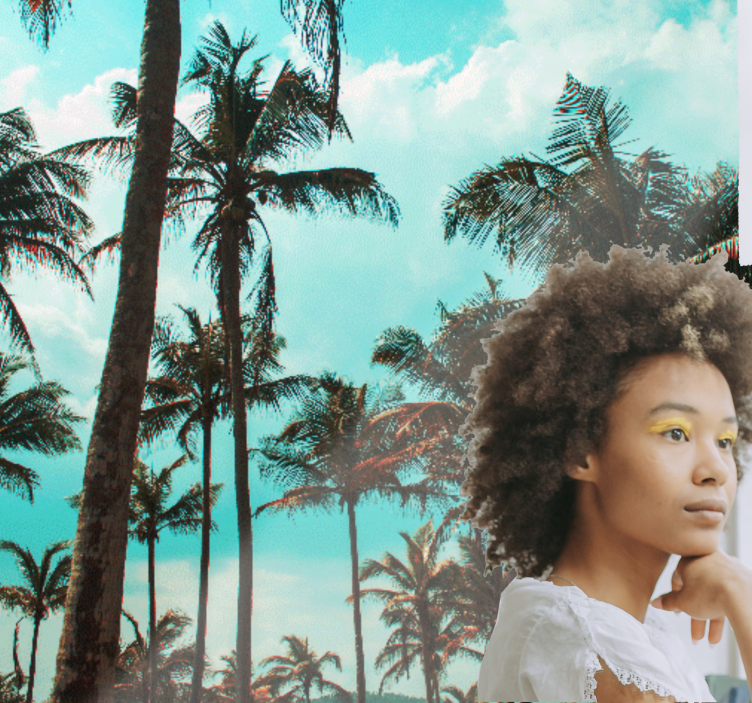 Fototapete Wohnzimmer Schöne palmen ruhige landschaft - TenStickers