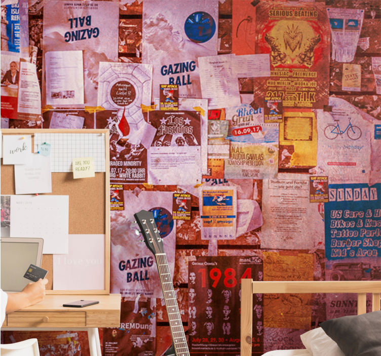 Fototapete Wohnzimmer Teen poster Muster - TenStickers