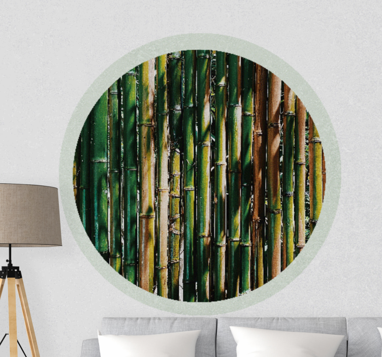 Fototapete Wohnzimmer Waldbambus im kreis - TenStickers