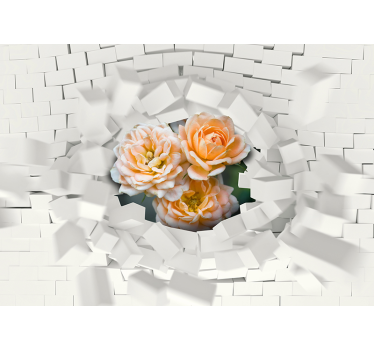 Fototapete 3D explodierender floraler 3d-effekt - TenStickers
