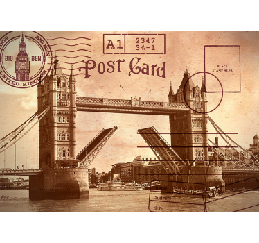 Tower Bridge Postkarte Stadt Fototapete - TenStickers