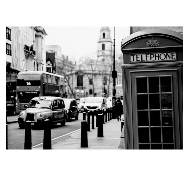 London Schwarz-Weiß Tapete Wohnzimmer - TenStickers