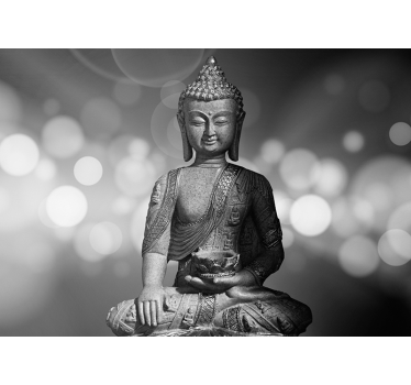 Silber Buddha Wand Fototapete Wohnzimmer - TenStickers