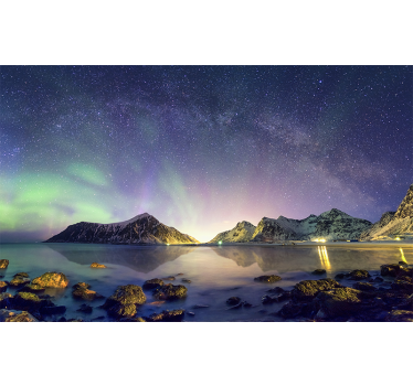 Fototapete Landschaft nordlicht-show - TenStickers