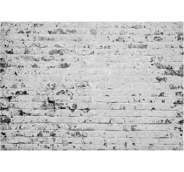 Weiße Backsteinmauer Tapete Wohnzimmer - TenStickers