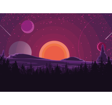 Fototapete Weltraum himmlische sonnenuntergangsszene - TenStickers