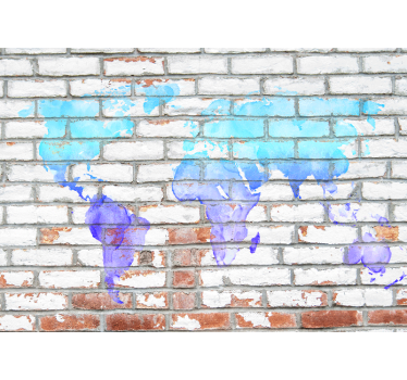 Weltkarte Fototapete Blaue aquarell-weltkarte - TenStickers