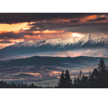 Fototapete Berg Goldene spitzenpolitur tatry - TenStickers