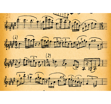 Fototapete Vintage Altes musikblatt - TenStickers
