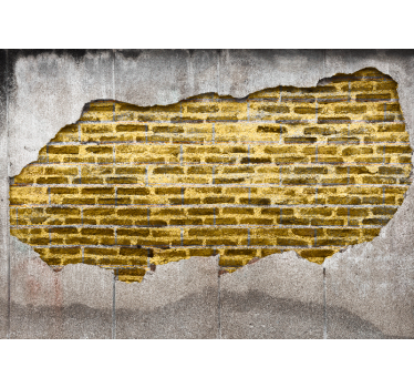 Stein Fototapete Goldener beton und ziegel - TenStickers