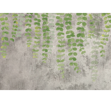 Fototapete Blumen Hängende Pflanzen auf betontextur - TenStickers