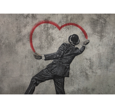 Fototapeten Texturen und Muster Banksy herz graffiti g - TenStickers